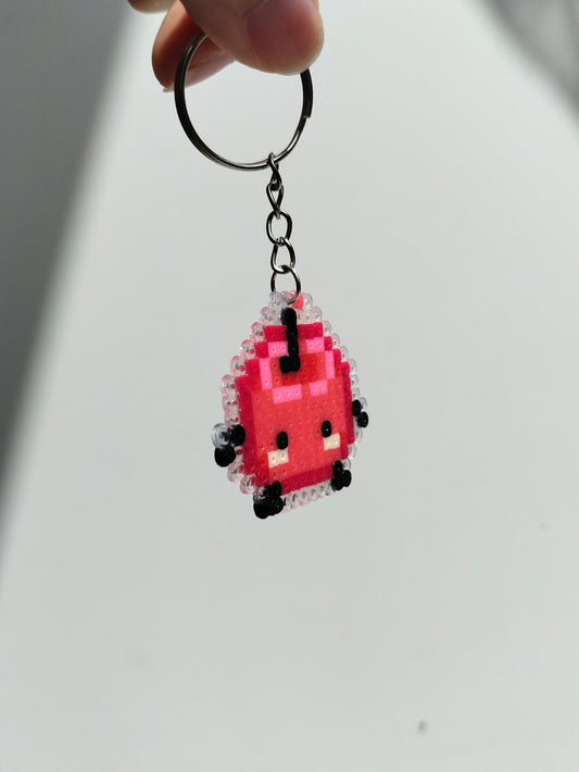 Red Junimo Sprite Keyring
